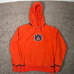 Vintage Nike Auburn Tigers Orange Hoodie Pullover Youth Small (4-6) Center Check